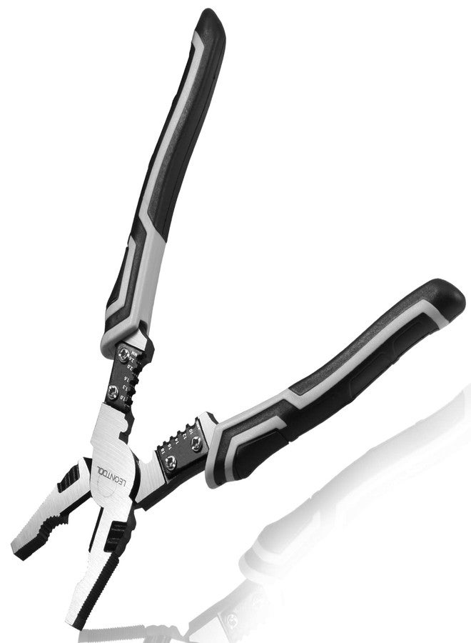 LEONTOOL Combination Pliers with Wire Stripper/Crimper/Cutter/Wrench Function 9-Inch 4-In-1 Multi-Tool Linesman Pliers Heavy Duty Side Cutting Pliers Precision Performance Tool - Image 1
